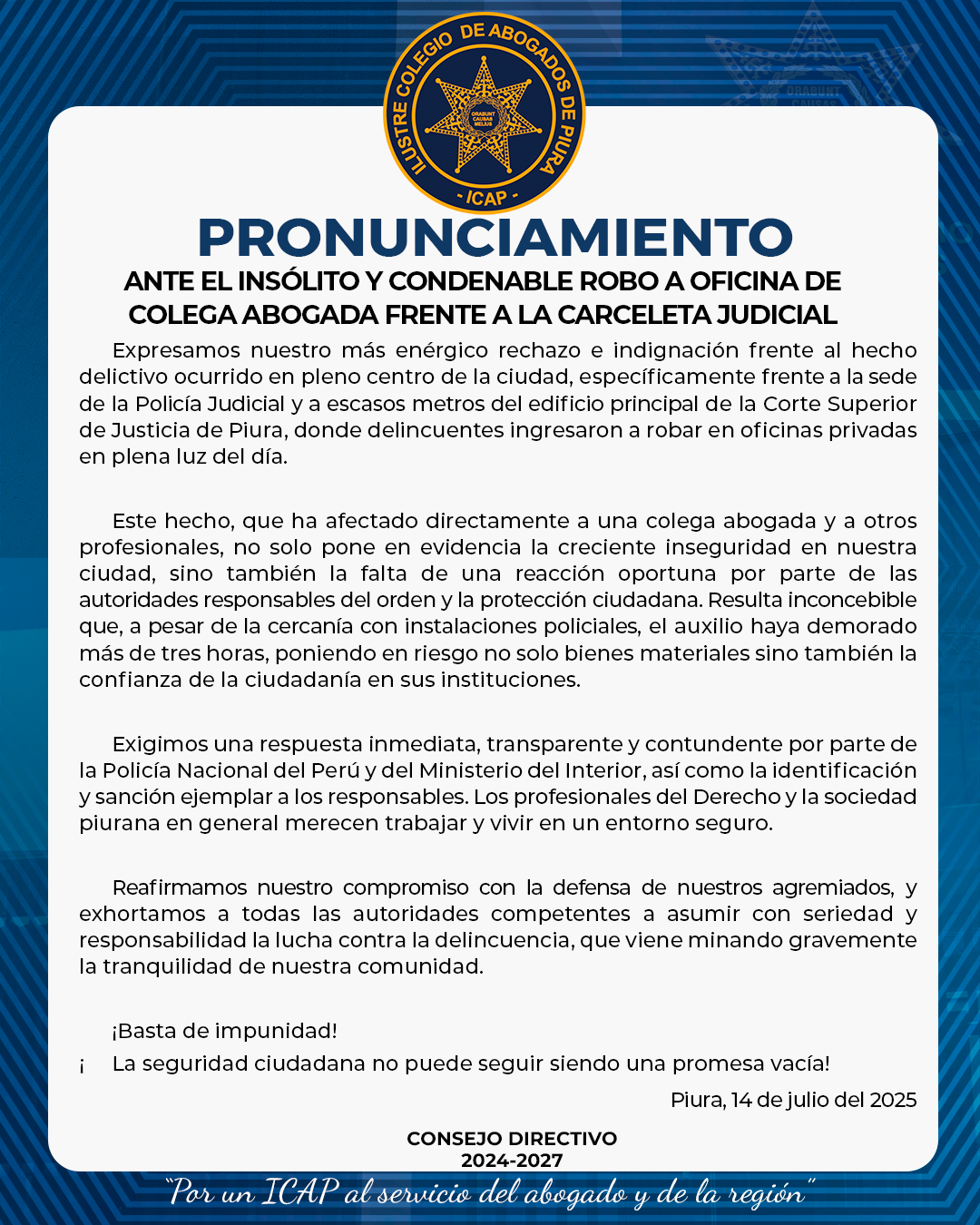 pronunciamientoicap unp