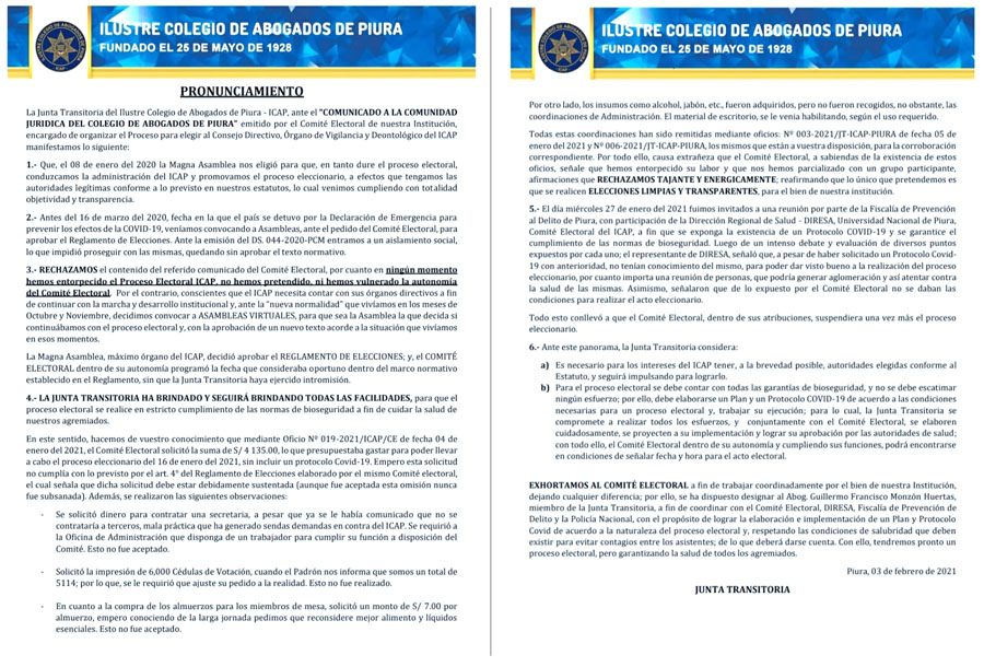 pronunciamiento 27012021