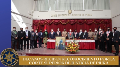 Corte Superior de Justicia de Piura entrega reconocimientos a decanos de los Colegios de Abogados del Perú