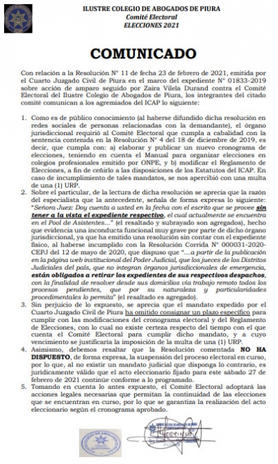 Comunicado 25/02/2021